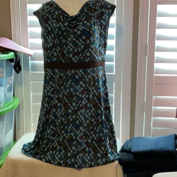 Apt. 9 Brown and Green Sleeveless Sheath Dress - Picture 1 of 10